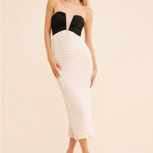 If By Sea Popcorn Chiffon Midi Dress